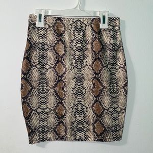 Mini snake skin print skirt